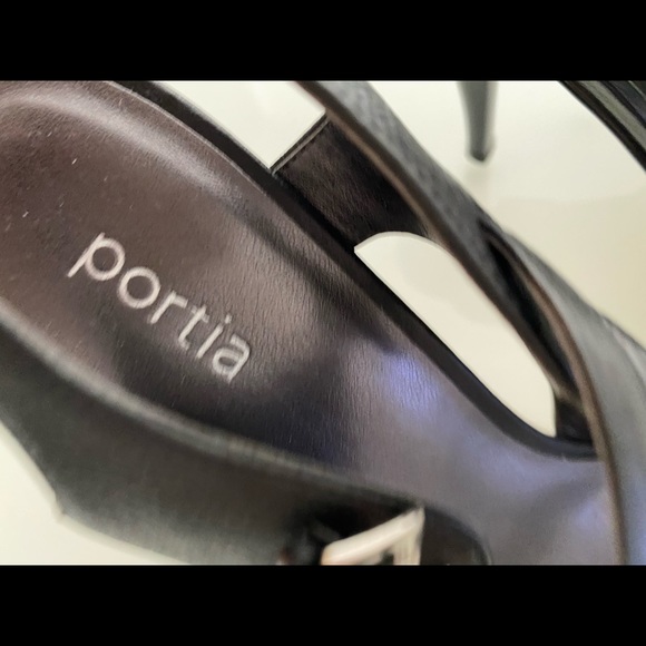 Black leather straps heel - Picture 2 of 5